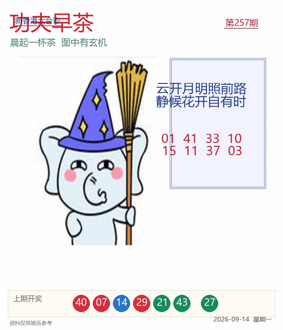 第2026257期功夫早茶
