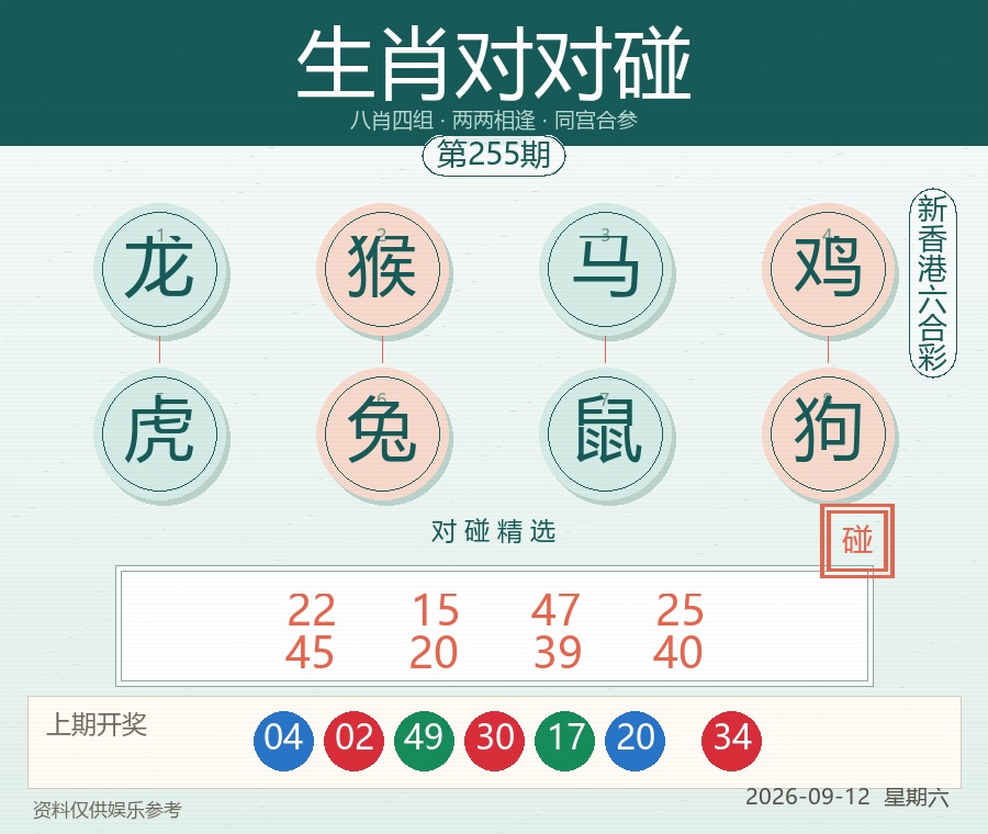 第2026255期生肖对对碰