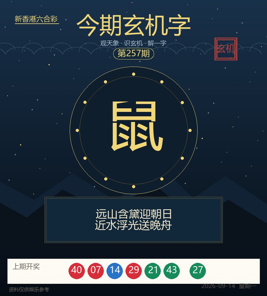第2026257期今期玄机字